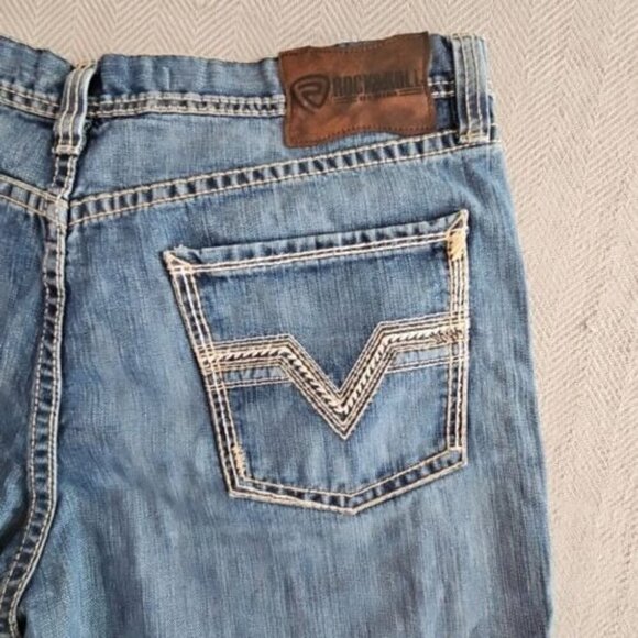 Rock & Roll Denim® Men's Raised Denim Stackable Dark Jeans BMTBD03103 Western - Picture 8 of 16